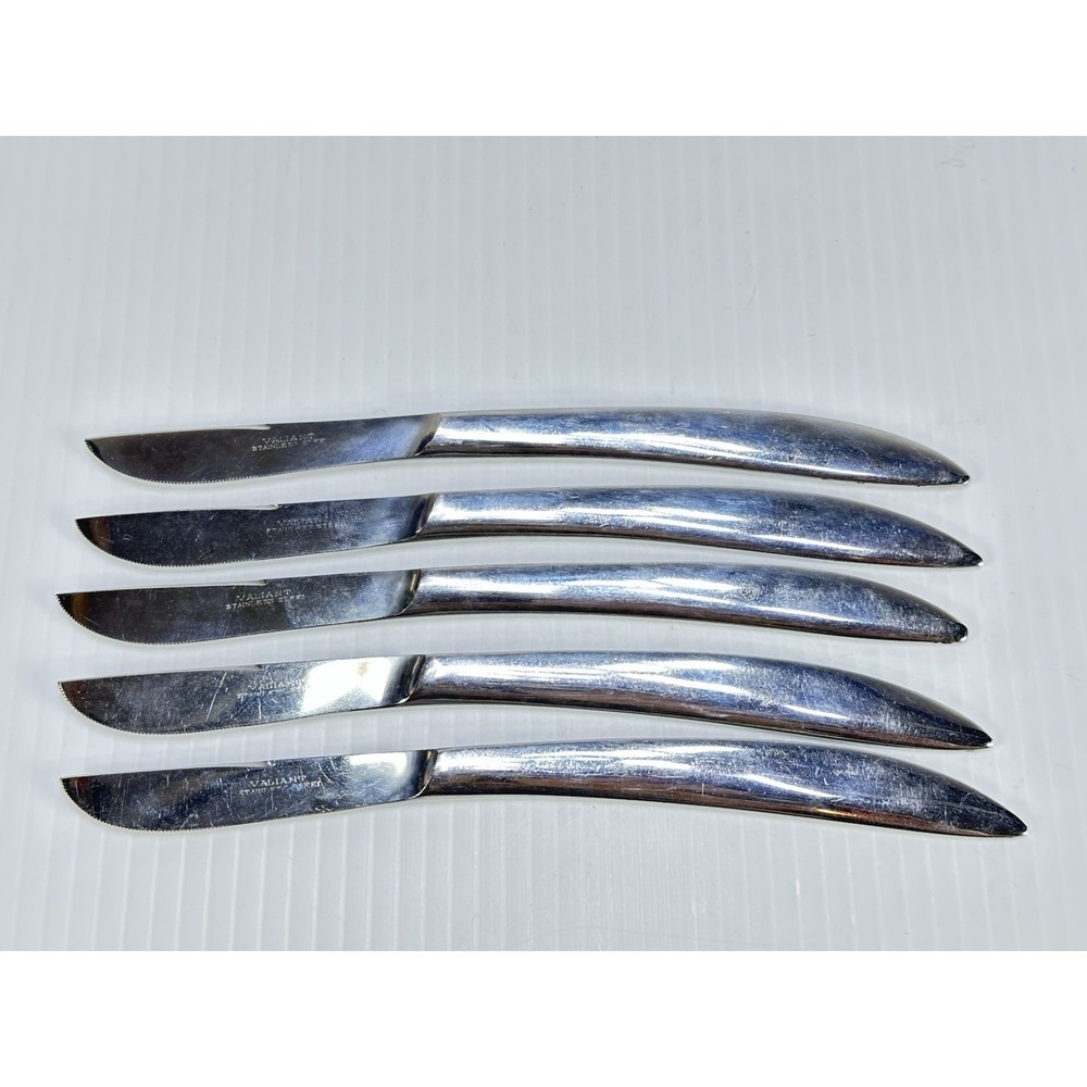 5 Valiant Replacement Dinner Knives‎ Stainless Flatware  Knife